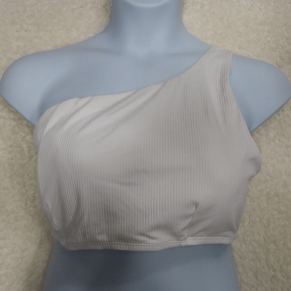 Andie White Ribbed Wyndwood One Shoulder Top XXXL